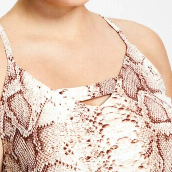 NWT BAR III Snakeskin Print Tank Top Sleeveless Blouse Back Zipper Closure - Picture 4 of 13